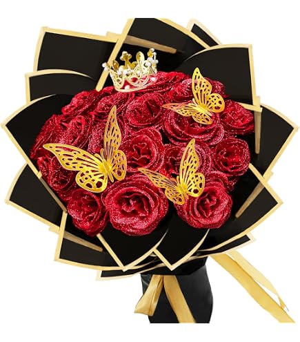Vorgefertigte Rosenblätter Aus Seidenband – Mit Goldrand Für DIY-Blumensträuße