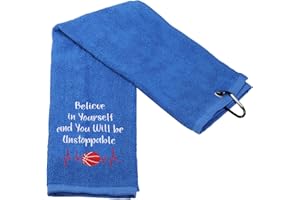 GENERIC PXTIDY Basketball Workout Towels Believe in Yourself and You Will be Unstoppable Embroidered Sports Teem Hand Towel Inspirational Gift for Basketball Player (Sport)