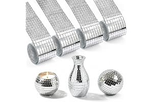 6 400 st spegel mosaik självhäftande 5 x 5 mm mosaikplattor självhäftande | Silver mini glas spegelplattor för discokula gör-det-själv hantverk dekoration badrum kök vardagsrum dekoration