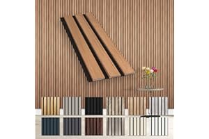 HEXIM Paneles Acústicos Muestra - Pared de Lamas Flexible Madera MDF Paneles de Pared Revestimiento de Lamas Revestimiento Mural Decoración Interior (Teak Muestra)