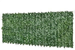 Outsunny Haie Artificielle Brise-Vue décoration Rouleau 3L x 1H m Feuillage réaliste Anti-UV Vert