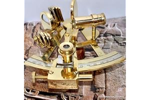 Samara Nautical 4" Solid Brass Sextant Nautical Working Instrument Astrolabe Ships Maritime Gif