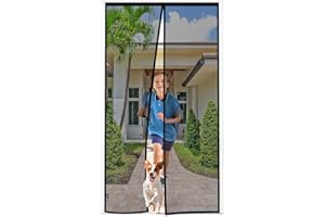 VITHOM Schnellschließen Fliegengitter Balkontür Magnet mit Stärkere Magneten, 90 * 210cm Fliegengitter Tür Ohne Bohren,3.8cm Breites Klettband, Insektenschutz Balkontür, Für Balkontür/Terrassentür, Schwarz