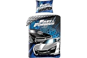 ‎THEONOI Theonoi Set 2 teilig Kinder Bettwäsche Bettbezug Wendebettwäsche 135x200 80x80 Baumwolle Kinderbettwäsche Öko-Tex Standard Deutsche Standardgröße (Fast and Furious)