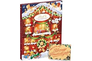 Calendario de Adviento Lindt Teddy 2025 con 24 Chocolates Variados + Tarjeta Personalizable Cia&Co · Bombones Lindt de Chocolate con Leche y Blanco · Regalo Familiar Ideal para Disfrutar la Navidad