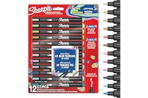 ‎SHARPIE Sharpie Kreative Marker Acrylfarben Stifte | Erdtöne | Wasserbasierte Farbstifte | Kein DurchblutenSchreibt auf den Meisten Oberflächen | Kugelspitze | Schul- & Lernmaterial | 12 Stück