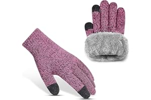 Xnova Rękawiczki termiczne, damskie, męskie, zimowe, do obsługi ekranów dotykowych, grube rozciągliwe, antypoślizgowe, uniseks, ciepła podszewka polarowa, rękawice narciarskie