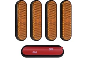 TOGTHERKINGS 4 Pezzi Moto Bicicletta riflettore, Riflettore rettangolare giallo, Riflettore occhio di gatto, Catarifrangenti per bicicletta anteriori posteriori, per scooter multifunzionale per moto e bicicletta E