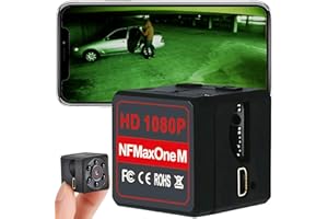 NF ROADTOLOVE Mini Cámara Espía Oculta con Imagen Full HD - Camara Espia con Visión Nocturna Interior, Exterior - Camara Vigilancia sin Wifi - Incluye Tarjeta SD 32GB - Cámara para Parking y Lugares sin Internet.M