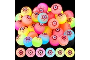Aodaer 36 Pieces Halloween Glow in the Dark Bouncing Balls 32mm Bouncy Eyeballs High Bounce Ball Toys Glowing Halloween Party Favors Goodie Bag Fillers