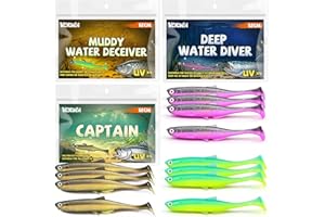 ‎VEYCVLA VEYCVLA Fishing Gummifische Zander barsch 12 cm 4 Stück Gummiköder Zander-Angeln-Softbait Angelköder,Gummi Fische Gummifisch Set Zander-Gummifisch Zander Köder