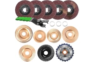 LIROPAU 13 Pièces Disque Bois Meuleuse, 100 mm ou115mm Disque de Sculpture Sur Bois, Disques Abrasifs pour le Moulage, le Ponçage et la Coupe du Bois