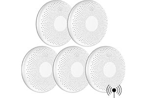Aroha Link Vernetzte Rauchmelder und Kohlenmonoxid Melder - 10 Jahre Batterie - Kombination CO Melder & Feuermelder Vernetztbar, Kombinationsmelder - 5 set