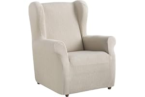 ‎TEXTIL-HOME Textil-home Stretchhusse für Ohrensessel TEIDE, 1 Sitzer - 70 a 100Cm. Farbe Elfenbein