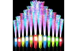 Joycabin 12 Pack LED Glow Sticks, LED Light Up Sticks Glow, Fibre Optic Wand with 3 Modes Flashing, Glow Sticks Party Favors, Fibre Optic Light Stick for Wedding, Raves, Party, New Years Eve, Easter