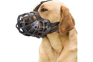 Ownpets Maulkorb Hund, Maulkorb für Große Hunde, Maulkorb Schäferhund, Maulkorb Mittlere Hunde, Silicone Dog Muzzle, Schwarz, XL