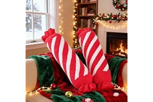 Lanpn Juego de 2 Piezas Cojines Navideño, Cojín Navideño de Caramelo Cojín de Invierno Almohada Decorativo Navidad para Sala de Estar Dormitorio Sofá Cama Decoración Navideña (Rojo, 17x68.5cm)