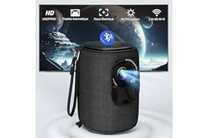 Videoprojecteur, Lisowod Projecteur FHD 1080P avec 20000L, 50 °Auto Keystone,WiFi,Bluetooth Bidirectionnel Retroprojecteur Portable pour PS5/Home Cinéma/Phone/Fire Stick/HDMI/USB