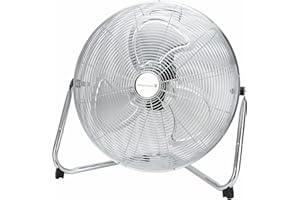 Tarrington House Bodenventilator/Windmaschine WM2300, Metall/Aluminium, Ventilatorflügel: Ø 45 cm, 3 Geschwindigkeiten, 110 W, silber