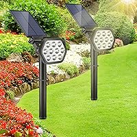 [Neueste] Solarleuchte Garten GolWof 2 Stück LED Solar Gartenstrahler Solarstrahler Gärten Wasserdicht IP68 Solarlampe…