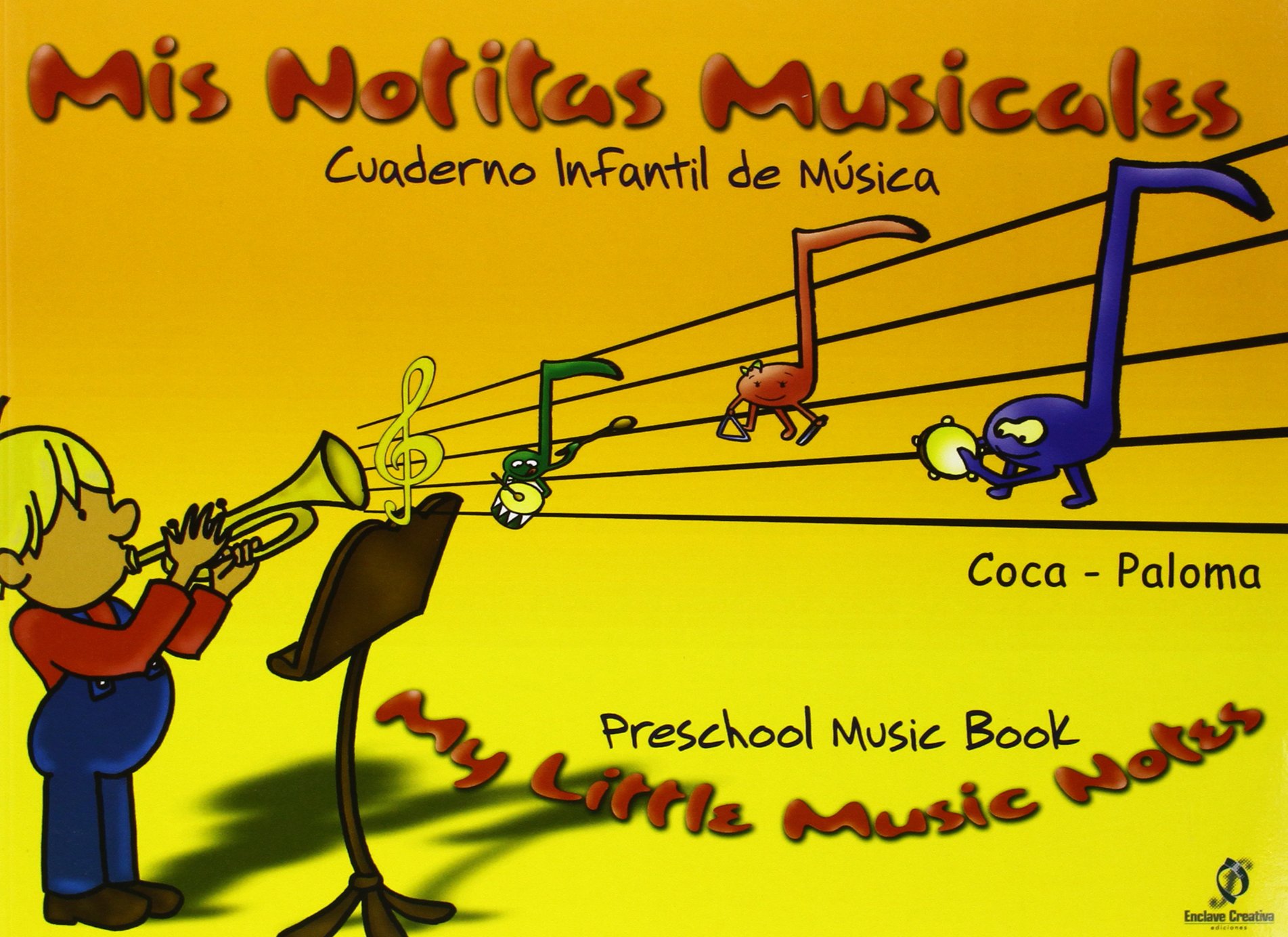 Mis notitas musicales. Cuaderno infantil de musica. Castellano-Ingles