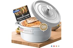 ‎OTTIA OTTIA Gusseisen Topf, 3-lagige Emaille, 22cm groß, 3 Liter. Bräter, Schmortopf mit Deckel, Gusseisen Bräter, Bräter Induktion, Emaille Topf, Bratentopf, Brottopf. mit Garantie und Zubehör aus Hamburg