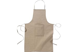 MIRAMAI Grembiule da Cucina Lungo Chef Unisex in Cotone Riciclato Eco Friendly Elegante con Tasca Frontale, Grembiuli Coton Tessuto Tela Green Ecologico da Cuoco Lavabili e Riutilizzabili