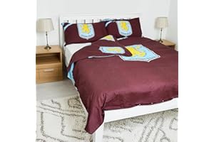 The Gift Scholars Officially Licensed Aston Villa FC Double Bedding Set – Reversible and Includes Pillowcase – Perfect for Kids – For Villans