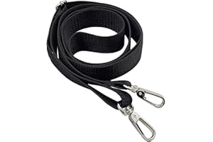 MYLEDERSHOP Universale tracolla per diversi borse con 2 moschettoni in nero in diversi colori (Modello 4)