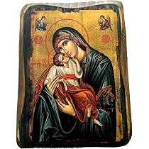 Icône Orthodoxe Grecque En Bois De Jésus-Christ - Sculptée à La Main, Dimensions ~15x11 Cm - Bois Massif Vieilli, Pièce Unique