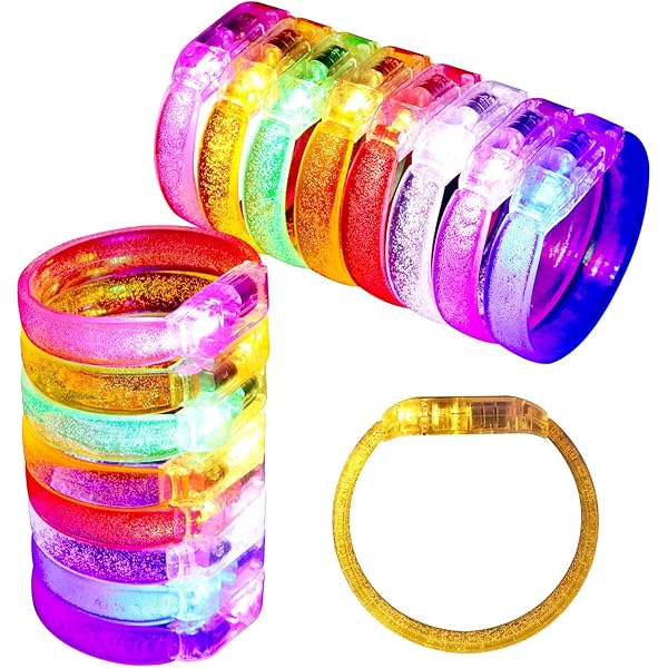 8 Braccialetti Luminosi LED Per Feste - Colorati, Fluorescenti, Con Batteria A Lunga Durata Per Compleanni E Eventi - Foto 4