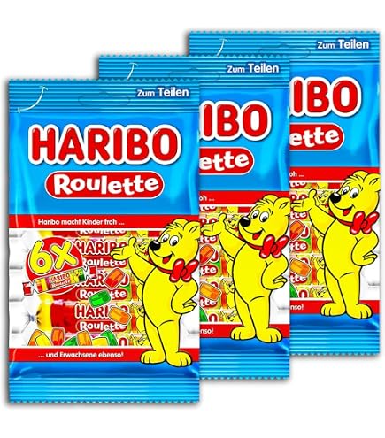 thumbnail image 2 of Haribo Mega Roulette Gummies – 8 Count Rolls – Authentic German Candy – Free Shipping 2 of 5