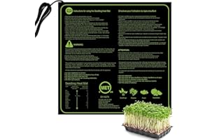 HOLZSAMMLUNG Tapis Chauffant pour Semis & Bouturages, Tapis Chauffant Intérieur Accessoire Serre Jarden Pot de Germination, 20''x20'' Coussin de Chauffage Hydroponique Imperméable pour Reptile Amphibien
