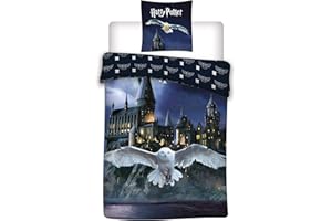 HARRY POTTER - Juego de Funda nórdica de 140 x 200 cm y Funda de Almohada de 65 x 65 cm