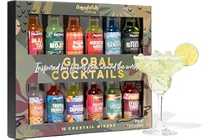 ‎THOUGHTFULLY Thoughtfully Gifts Global Cocktail-Mix Set - Geschenk-Set Mit 12 Aromen zum Mischen Für Cocktails (ohne Alkohol) - 12 x 70 ml