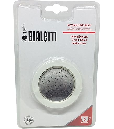 Afdichting en filter voor koffiezetapparaat, universeel, voor moka- onderdelen, 3 x afdichtring van latex 1 x stalen filter (2 kopjes