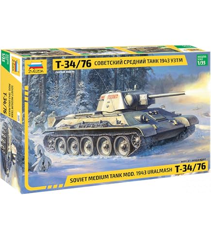 Kit De Montage Zvezda - Char T-34/76 Mod.1943 Uralmash à L'échelle 1:35 - Modélisme Plastique à Assembler Et Peindre - 8