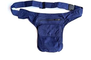 HCZ Riñonera Tela Lateral Hippie (Azul Liso)