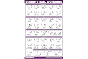 ‎PALACE LEARNING QuickFit Yoga Ball Workout Exercise Poster - Stability Ball Routine - Double Sided