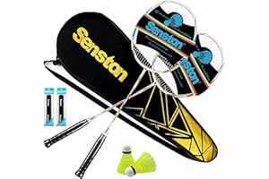 Senston Raquetas de Bádminton,Unisex Adulto Badminton Racket-Incluyendo bádminton Bolsa/2 Raquetas/2 bádminton/2 Sobregrip