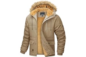 MAGCOMSEN - Chaqueta de Invierno Hombre, Resistente al Viento, Forro Polar, Impermeable, Capucha, Manga Larga, Verde, Talla XXL