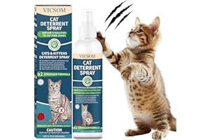 VICSOM Cat Repellent Spray 200ml, Cat Deterrent Spray Indoor Outdoor, Natural Anti Scratch Cat Spray for Scratching, No Trace Cat Spray Deterrent for Cats Kitten Training Aid Protect Furniture Garden