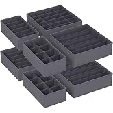 SONGMICS İ&ccedil; Giyim D&uuml;zenleyici 8'li Set, &Ccedil;ekmece D&uuml;zenleyici, Katlanabilir, Gardırop D&uuml;zenleyici, Saklama Kutusu Dolabı, Kumaş