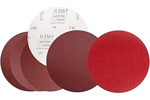 NORTON / KLINGSPOR Norton H216F Schleifscheibe | inklusive Klingspor CS 396 Y Klettbelag | Ø 225 mm | ungelocht | 5 Stück plus Klettbelag | Körnung: 120