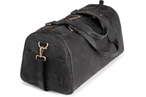Berliner Bags Vintage Borsone da Viaggio Oslo, Borsone Palestra in Vera Pelle, Weekender per Sport da 50L, Unisex