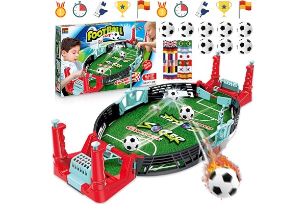 NLMWTI Bordsfotboll för barn med 8 fotbollar, Barnpresent 4 5 6 7 8 9 år, Foosball Mini Bordsfotbollsleksak för två, Barnspel 4 år och uppåt