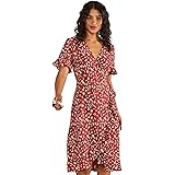 yumi frill wrap denim dress