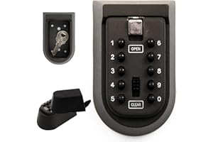 GENRICS Trintion Combination Key Lock Box 10-Digit Combination Top Security Key Box Best Outdoor Waterproof Wall Mounted Safe Key Box for Elderly Parents Spare House Keys Home Garage Office School