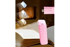 Runesol Luz de Lectura Rosa, Lampara de Lectura para Libros USB Recargable, Luz para Leer Libros en la cama Con 5 LED, Reading Light Con Clip, Linterna Lectura, 3 Modos Book Light