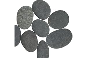 Stoepeoco 10 Stück Flache Steine zum Bemalen,8-10cm Glatte Kieselsteine zum Bemalen,Flache Kieselsteine zum Basteln,handverlesene Naturstein Aquarium Deko-Steine